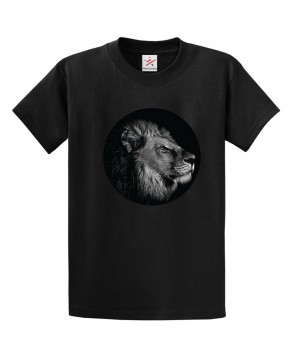 Lion Black Canvas Painting Classic Unisex Kids and Adults T-Shirt